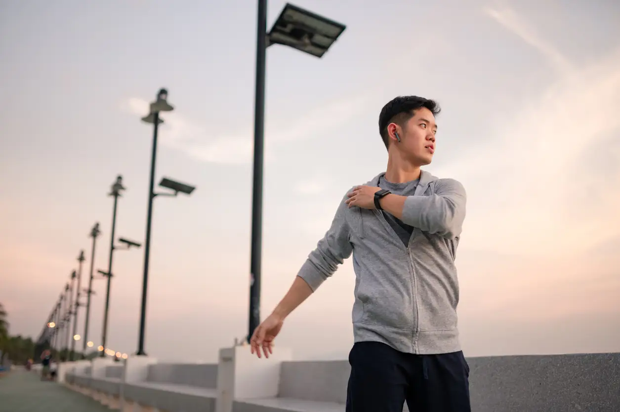 man preparing to exercise