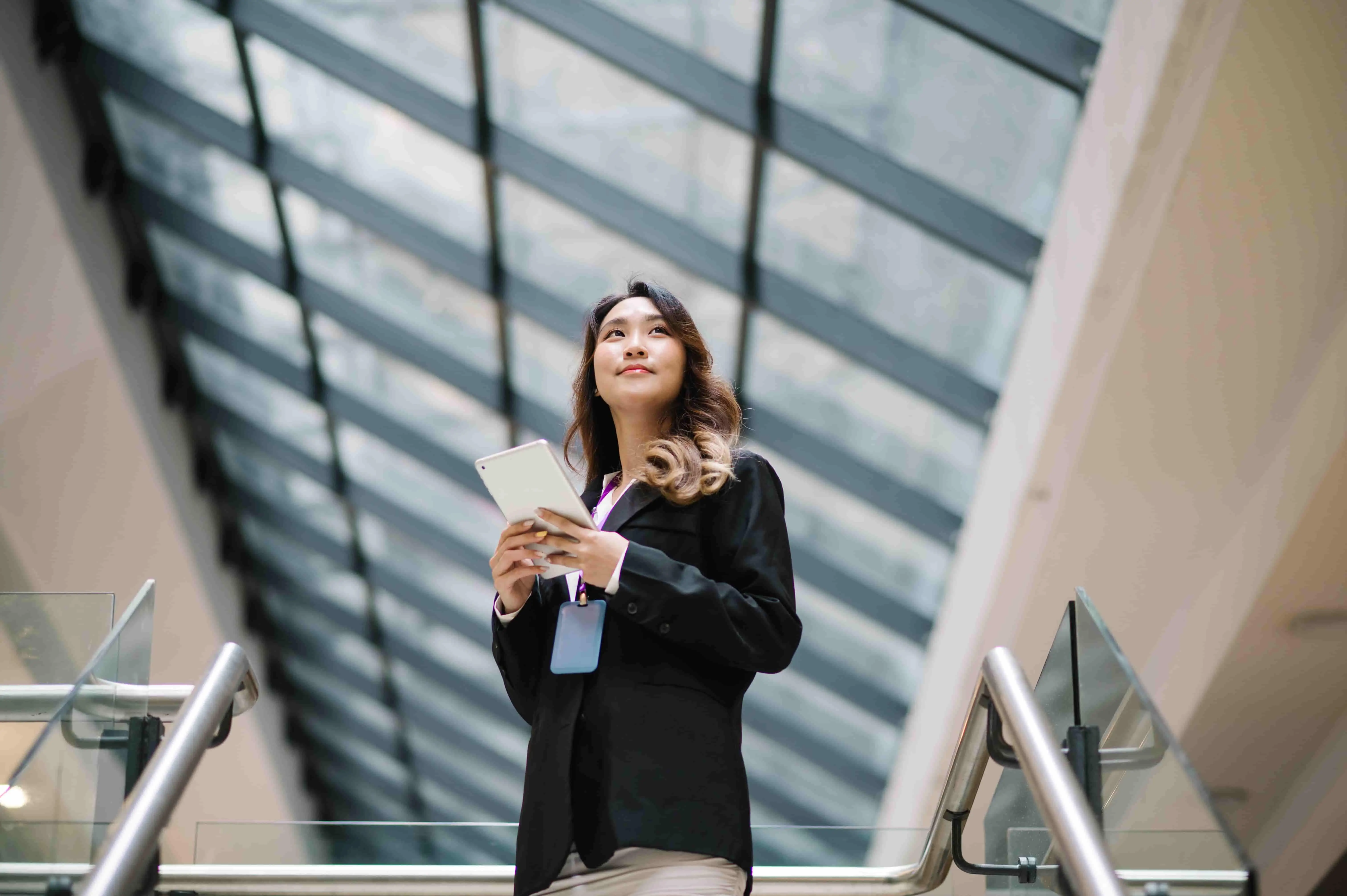 woman looking far away
