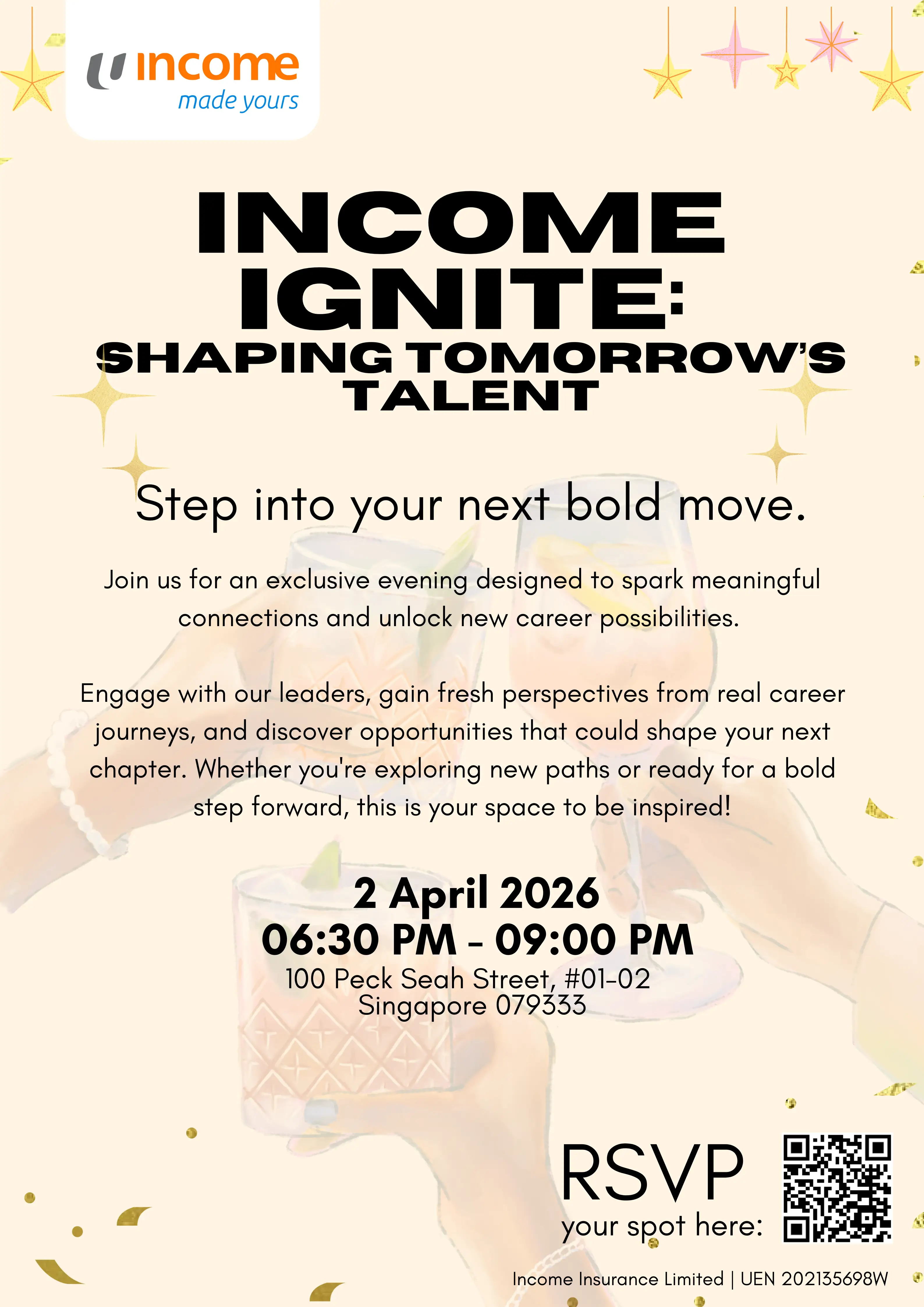 Yellow Simple Illustrative Drinking Night Poster (1)