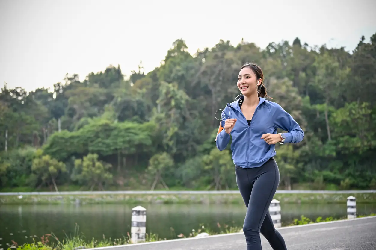 girl running in park