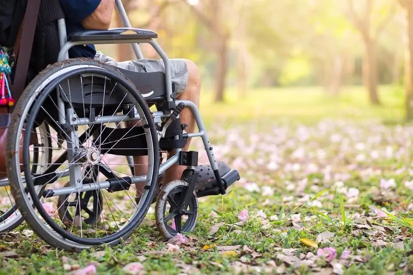 Man in wheelchair in a park​