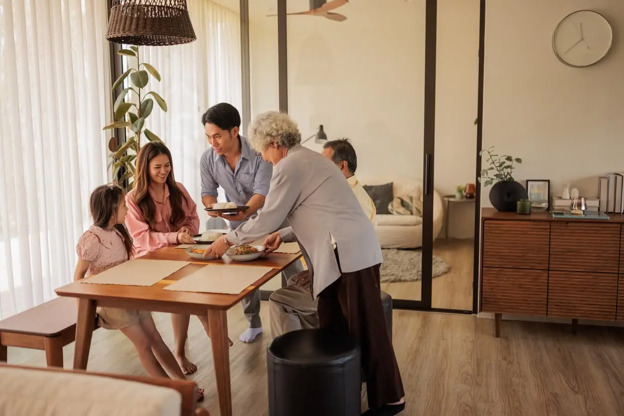 multigenerational family at home