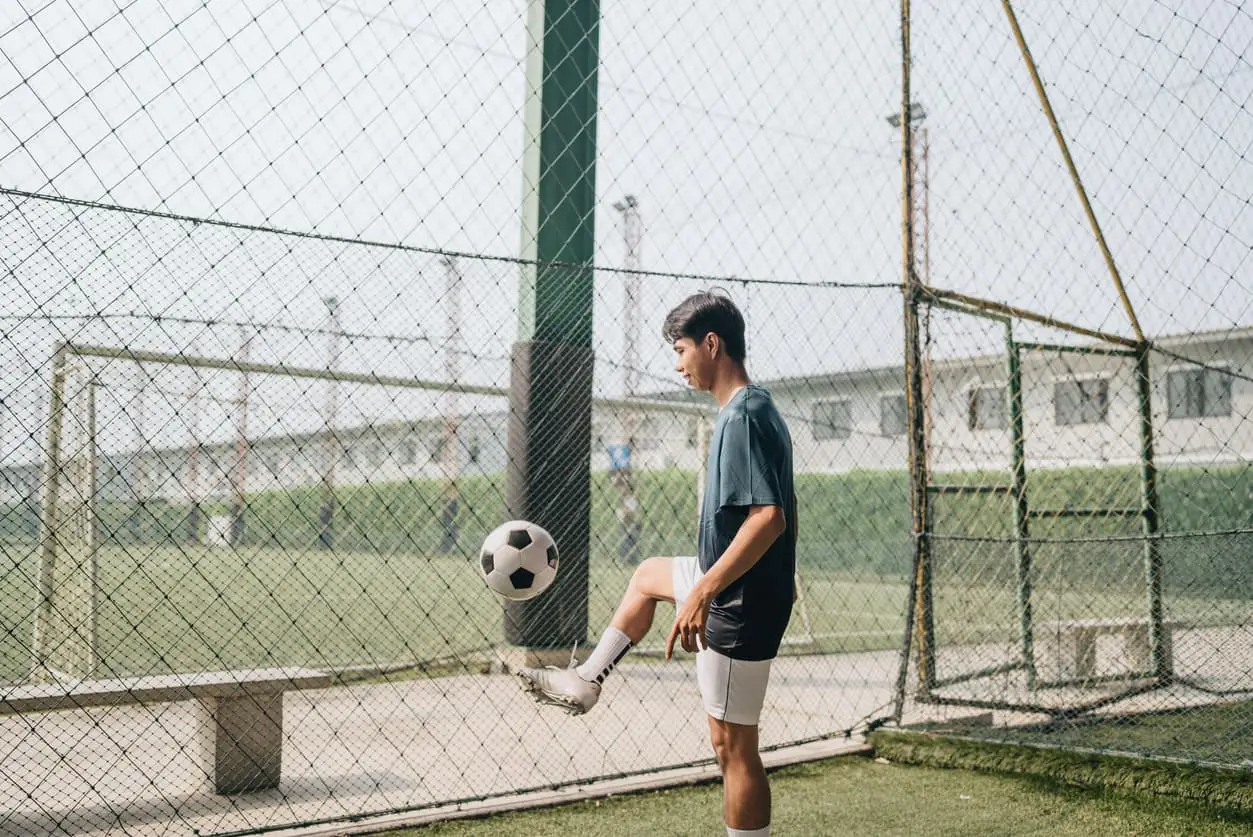 man playing football