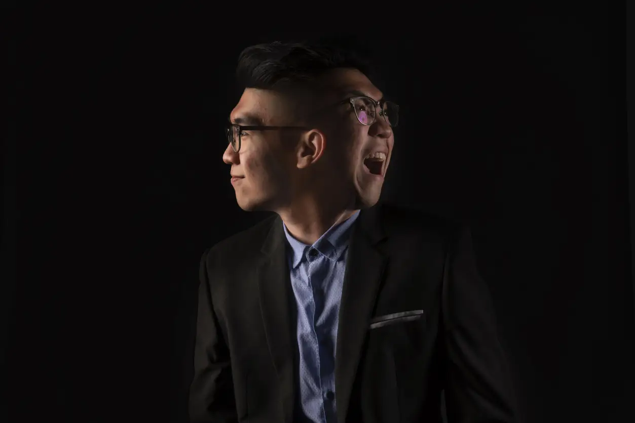 bipolar man with two faces