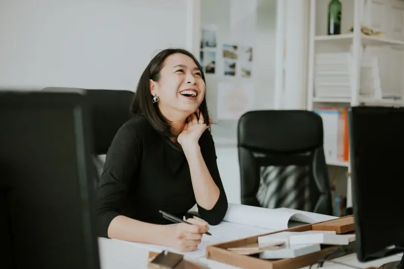 woman at her desk