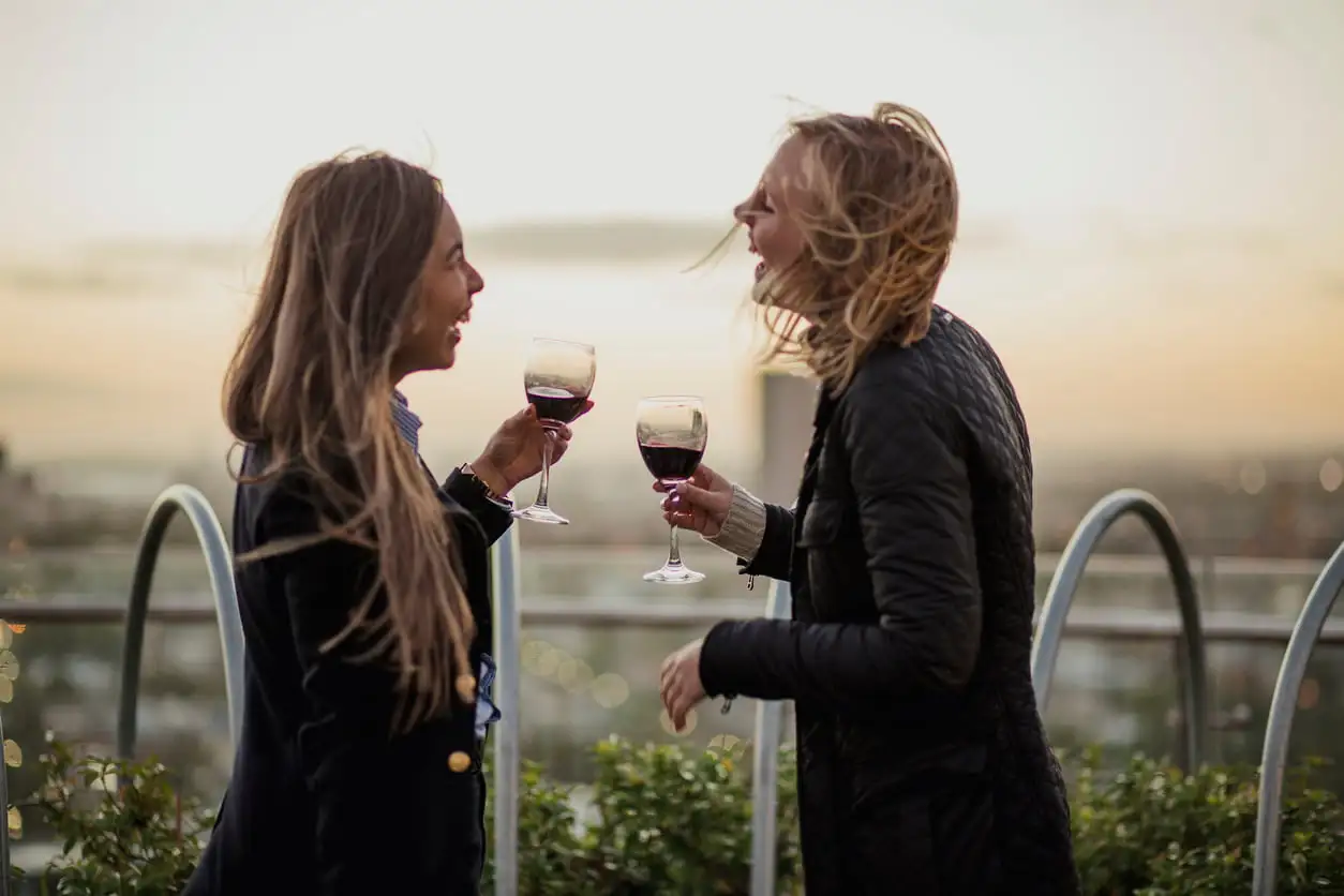 two women having wine