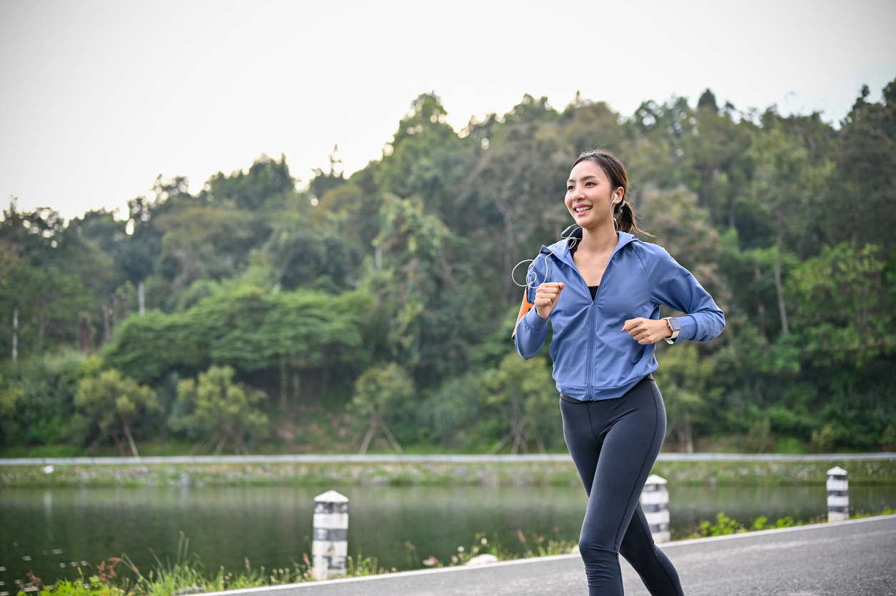 girl running in park