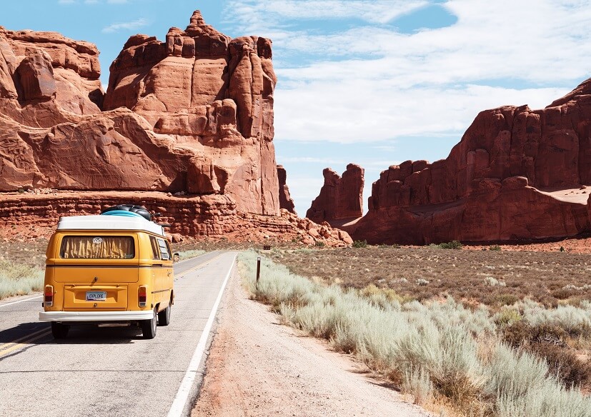 bus in desert