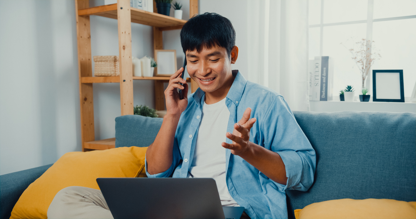 man talking on phone